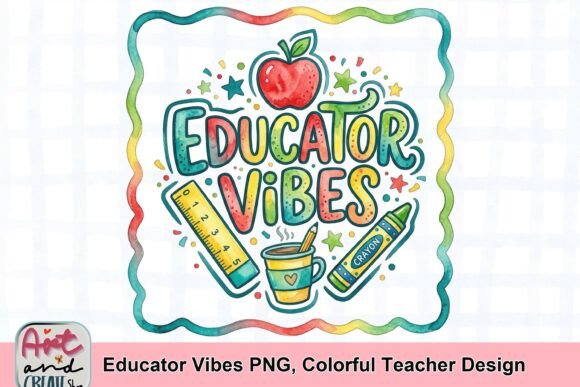 Educator Vibes PNG, Colorful Teacher Design: A Strategic Asset for Branding and Communication