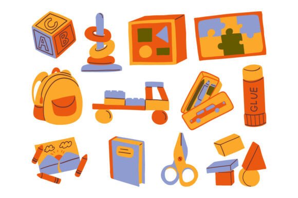 Hand Drawn School Supplies Icon Set Pack: A Creative Resource for Education Design