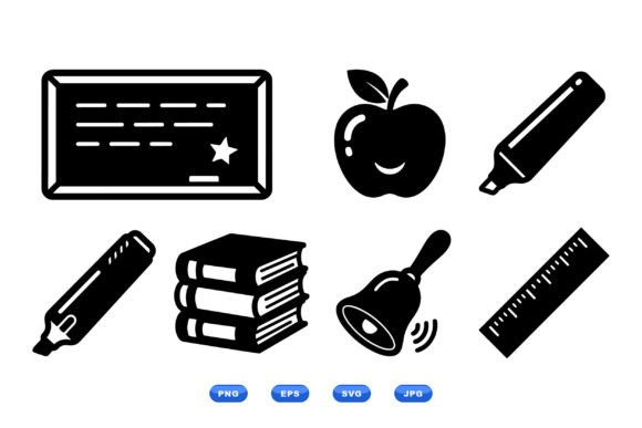 School Classroom SVG Icons for Design