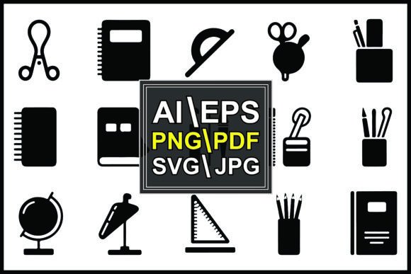 Silhouette School Supplies and Tools Set: A Creative Resource for Educators and Designers