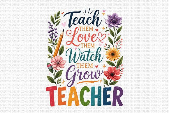 Teach Them Love Grow Teacher PNG: A Practical Guide to Floral Educational Designs