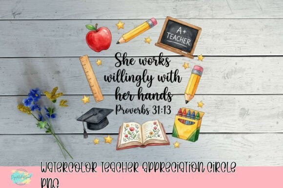 Watercolor Teacher Appreciation Circle PNG: A Versatile Design for Celebrating Educators